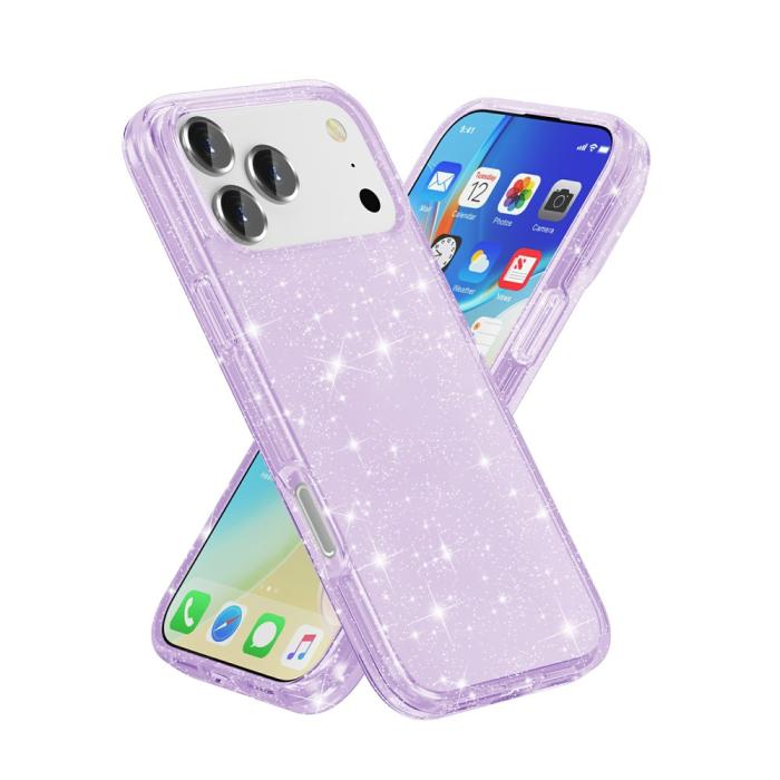 Bild 2, iPhone 17 Pro Skal Hybrid Glitter Lila