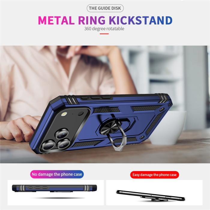 Bild 6, iPhone 17 Pro Skal Shockproof Hybrid Ring Blå