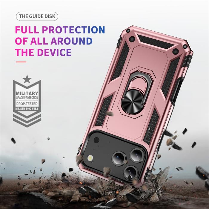 Bild 5, iPhone 17 Pro Skal Shockproof Hybrid Ring Roséguld