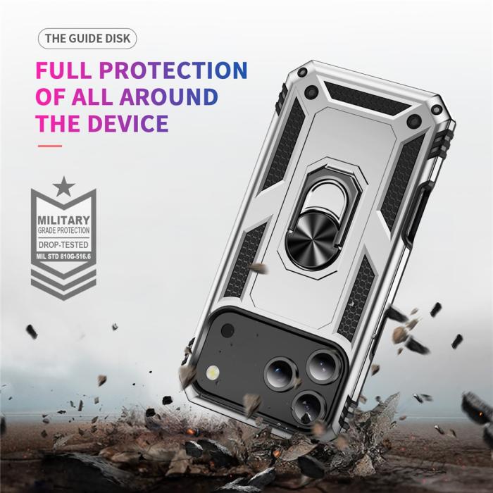 Bild 5, iPhone 17 Pro Skal Shockproof Hybrid Ring Silver