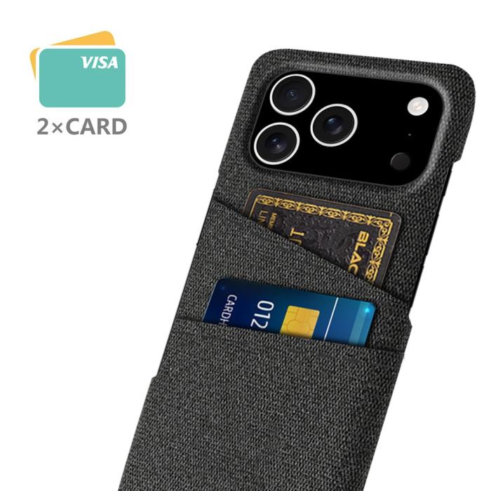 Bild 2, iPhone 17 Pro Skal Med Kortfack Tygbelagt Svart