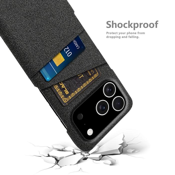 Bild 4, iPhone 17 Pro Skal Med Kortfack Tygbelagt Svart
