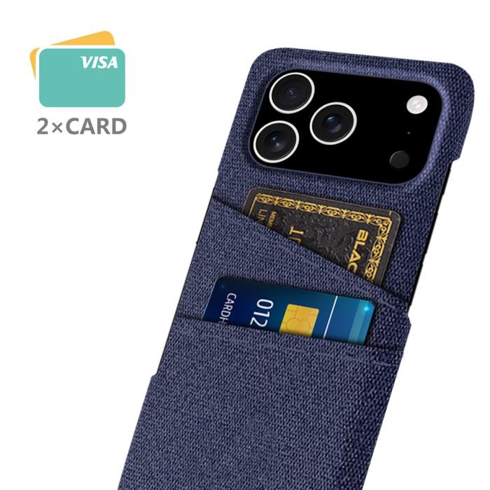 Bild 2, iPhone 17 Pro Skal Med Kortfack Tygbelagt Blå