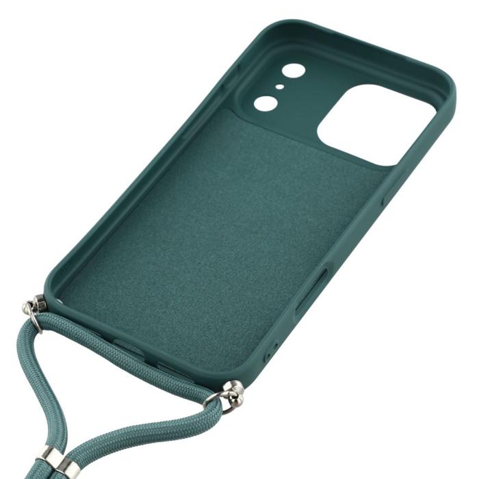 Bild 5, iPhone 17 Pro Skal Med Mobilsnöre TPU Mörk Grön