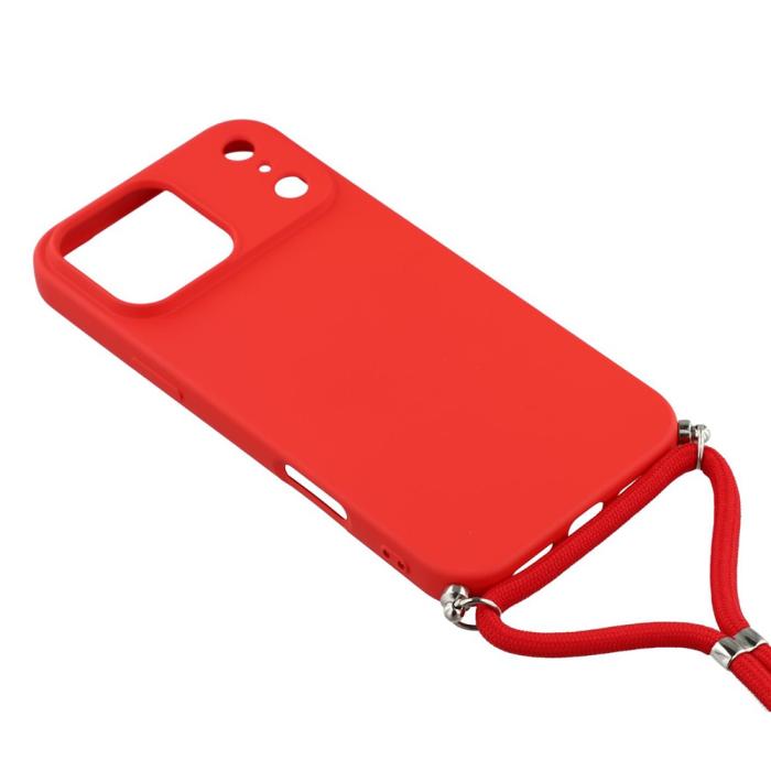 Bild 3, iPhone 17 Pro Skal Med Mobilsnöre TPU Röd