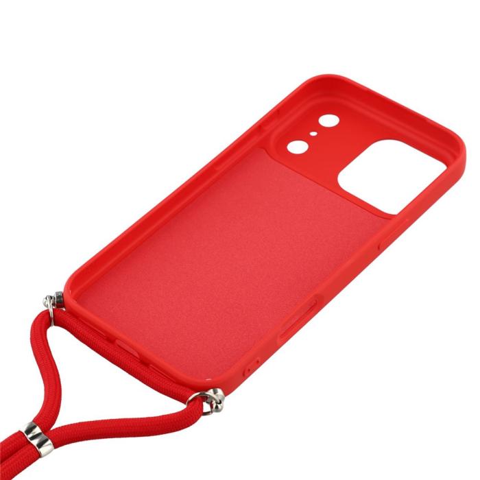 Bild 4, iPhone 17 Pro Skal Med Mobilsnöre TPU Röd