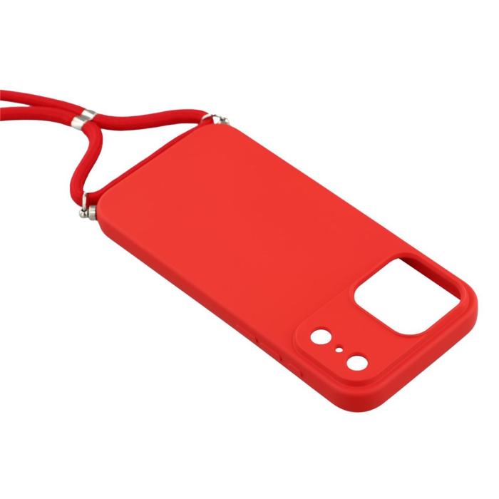 Bild 5, iPhone 17 Pro Skal Med Mobilsnöre TPU Röd