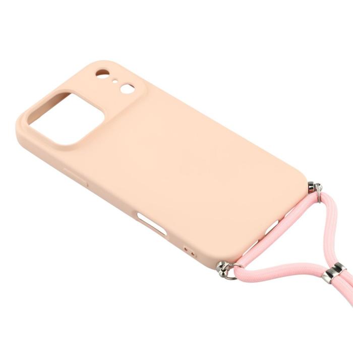 Bild 3, iPhone 17 Pro Skal Med Mobilsnöre TPU Rosa
