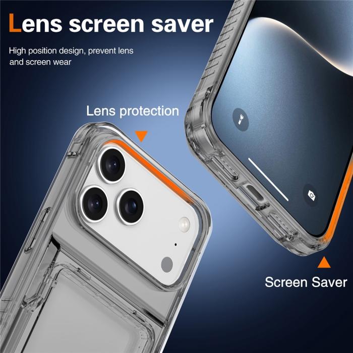 Bild 5, iPhone 17 Pro Skal Kickstand Med Korthållare Tonad Svart