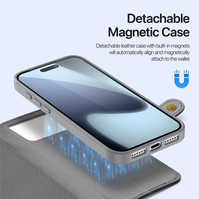 Bild 5, DUX DUCIS iPhone 17 Pro 2in1 Magnet Fodral Lawa Series Grå