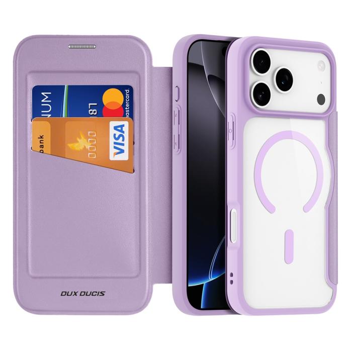 Bild 2, DUX DUCIS iPhone 17 Pro Fodral MagSafe Skin X Pro Lila / Rosa