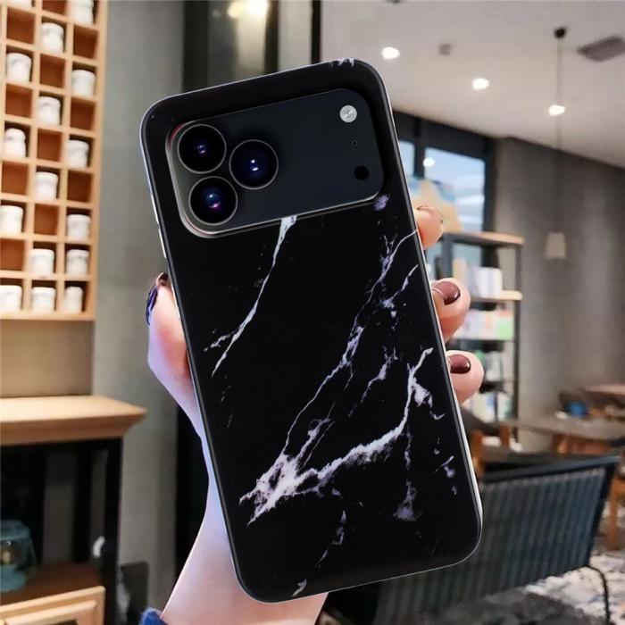 Bild 4, iPhone 17 Pro Skal TPU Marmor Svart