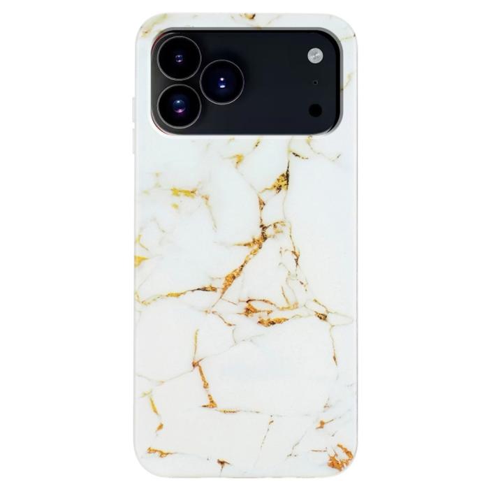 Bild 1, iPhone 17 Pro Skal TPU Marmor Vit