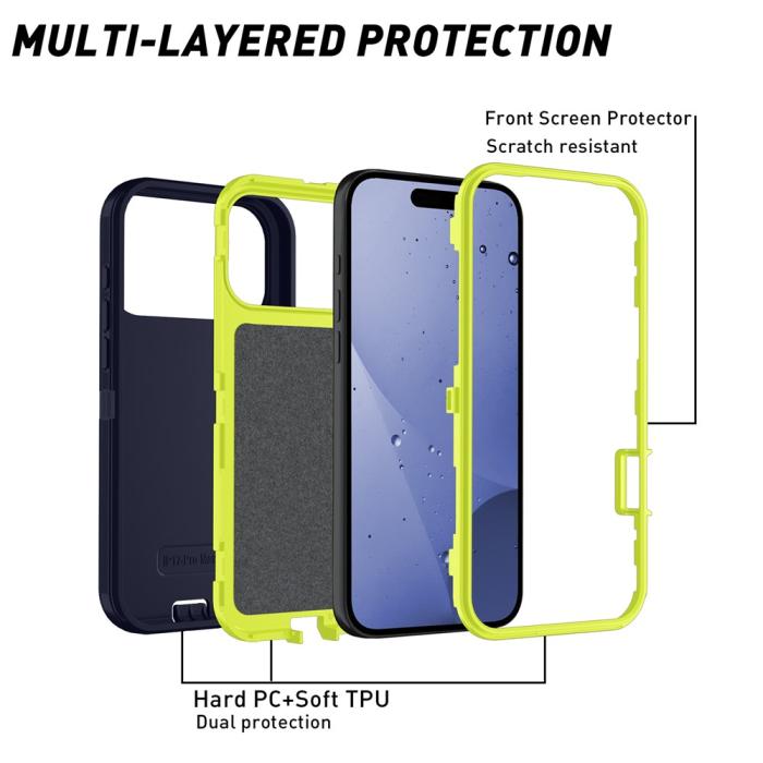 Bild 2, iPhone 17 Pro Skal Extreme Shockproof Hybrid Blå
