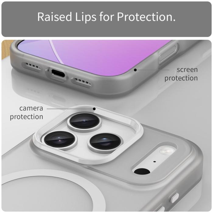 Bild 6, iPhone 17 Pro Skal MagSafe Hybrid Matt Vit