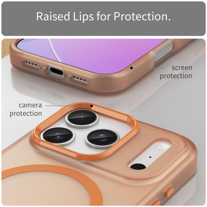 Bild 6, iPhone 17 Pro Skal MagSafe Hybrid Matt Orange