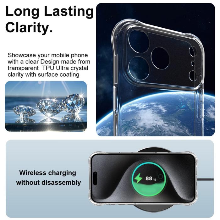 Bild 6, IMAK iPhone 17 Pro Max Skal TPU Shockproof Airbag Transparent