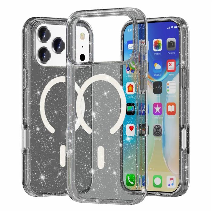 Bild 1, iPhone 17 Pro Max Skal MagSafe Glitter Svart
