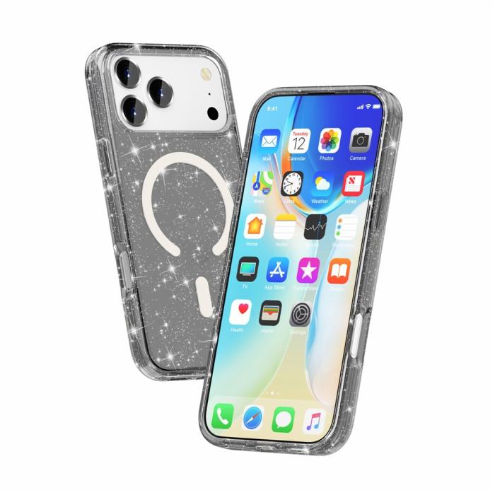 Bild 3, iPhone 17 Pro Max Skal MagSafe Glitter Svart