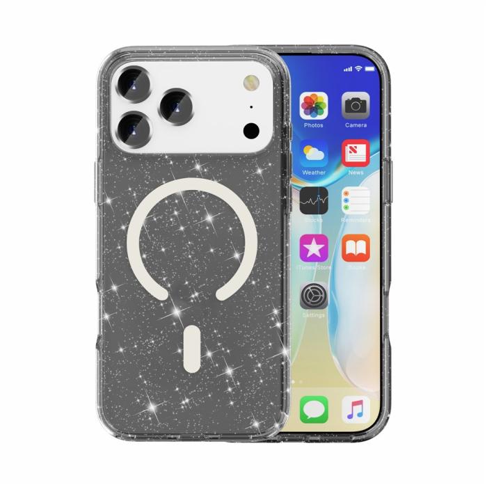Bild 5, iPhone 17 Pro Max Skal MagSafe Glitter Svart