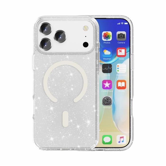 Bild 5, iPhone 17 Pro Max Skal MagSafe Glitter Transparent