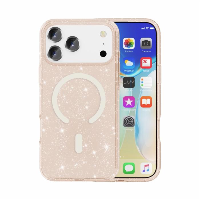 Bild 5, iPhone 17 Pro Max Skal MagSafe Glitter Guld