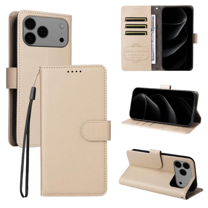 Bild 4, iPhone 17 Pro Max Fodral RFID Läder Beige