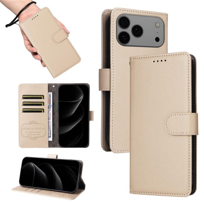 Bild 5, iPhone 17 Pro Max Fodral RFID Läder Beige