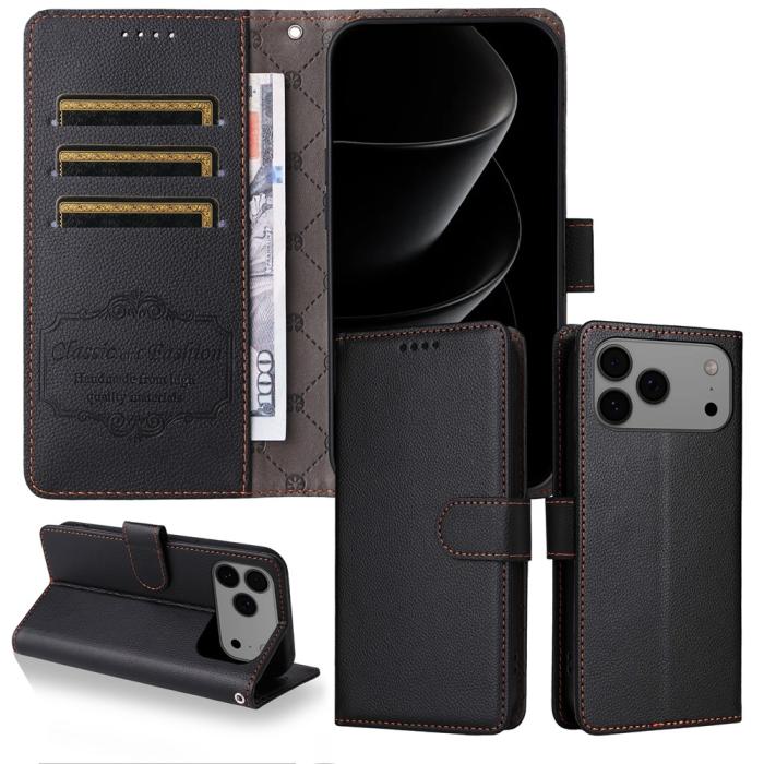 Bild 3, iPhone 17 Pro Max Fodral RFID Läder Svart