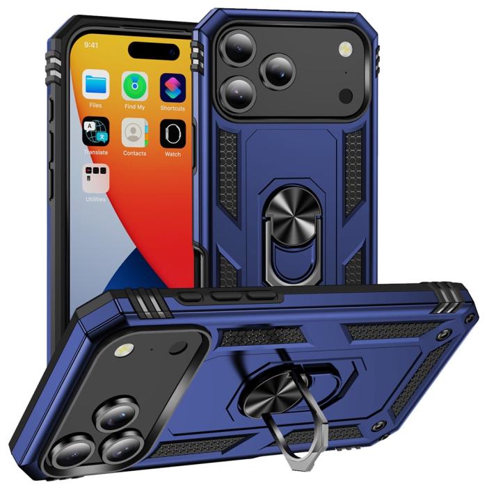 Bild 1, iPhone 17 Pro Max Skal Shockproof Hybrid Ring Blå