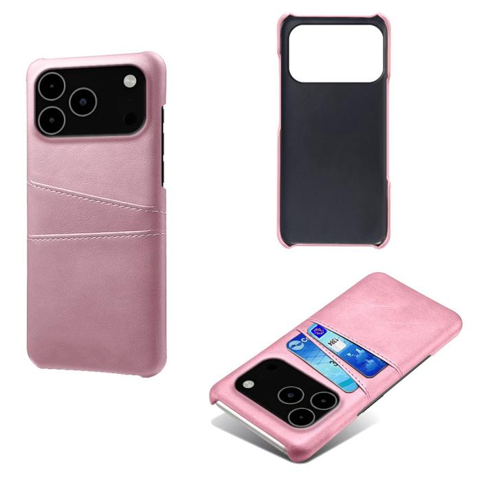 Bild 2, iPhone 17 Pro Max Skal Med Kortfack Läder Roséguld