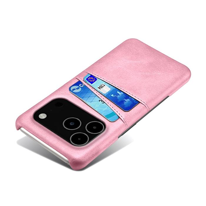 Bild 3, iPhone 17 Pro Max Skal Med Kortfack Läder Roséguld