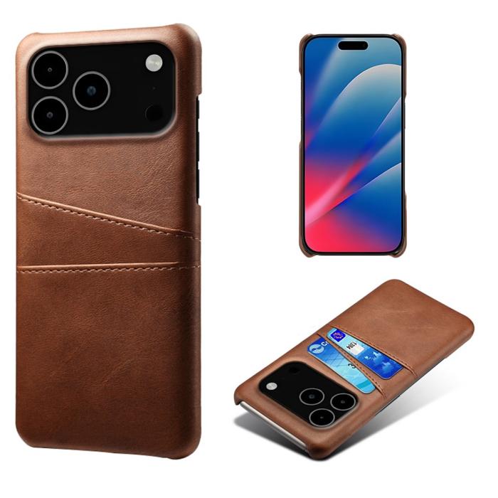 Bild 1, iPhone 17 Pro Max Skal Med Kortfack Läder Brun