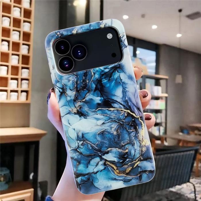 Bild 4, iPhone 17 Pro Max Skal Marmor TPU Blå