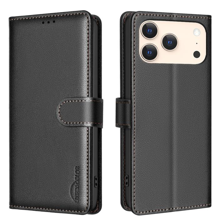 Bild 1, BINFEN iPhone 17 Pro Max Fodral RFID Läder Svart