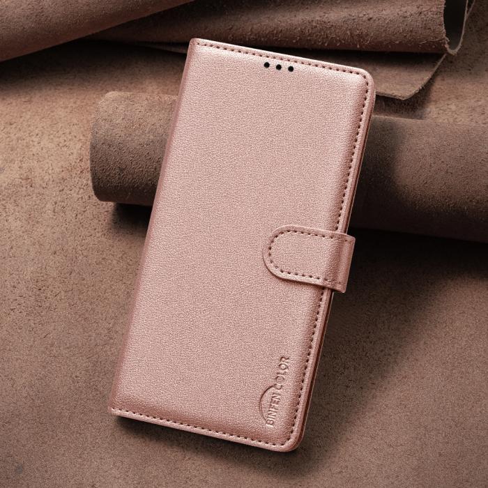 Bild 6, BINFEN iPhone 17 Pro Max Fodral RFID Läder Roséguld
