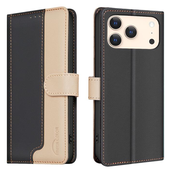 Bild 1, BINFEN iPhone 17 Pro Max Fodral RFID Splicing Color Svart