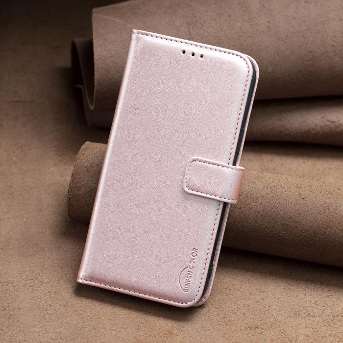 Bild 4, BINFEN iPhone 17 Pro Max Fodral Läder Roséguld
