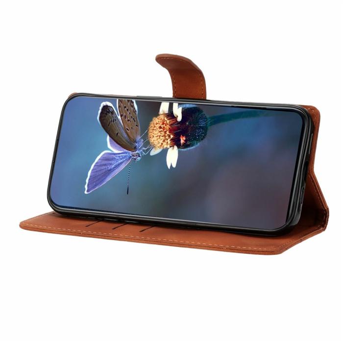 Bild 3, iPhone 17 Pro Max Fodral Med Blommigt Tryck Läder Brun