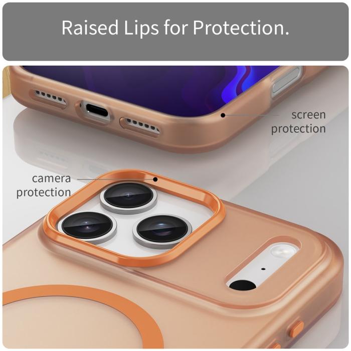 Bild 6, iPhone 17 Pro Max Skal MagSafe Hybrid Matt Orange