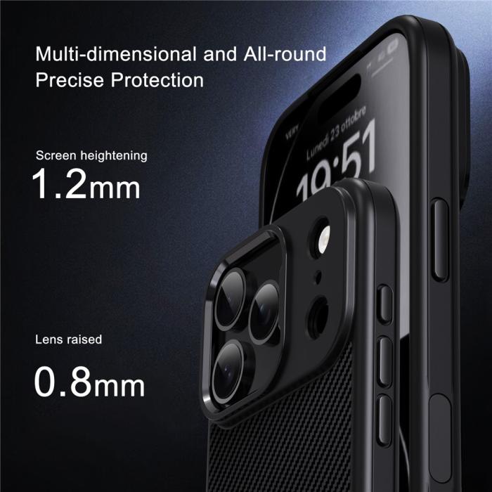 Bild 6, IPAKY iPhone 17 Pro Max Skal TPU Kolfiber Textur Svart