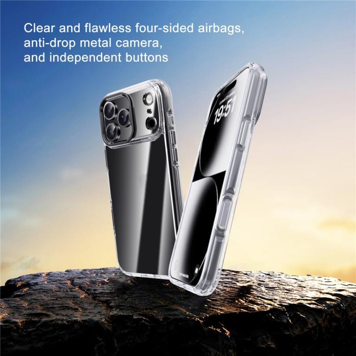 Bild 3, IPAKY iPhone 17 Pro Max Skal Shockproof Transparent / Silver