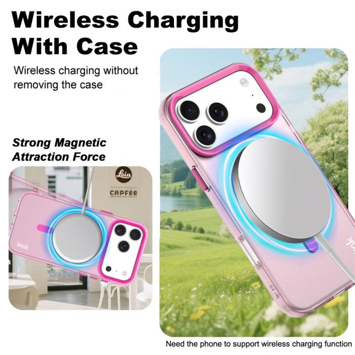 Bild 2, IMAK iPhone 17 Pro Max Skal MagSafe Anti Drop Rosa
