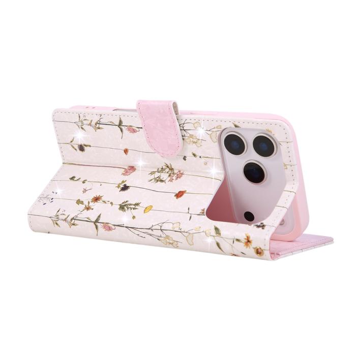 Bild 4, iPhone 17 Pro Max Fodral RFID Läder Små Blommor