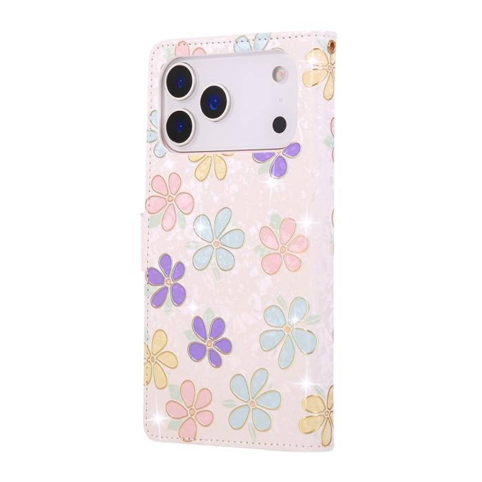 Bild 6, iPhone 17 Pro Max Fodral RFID Läder Färgglada Blommor