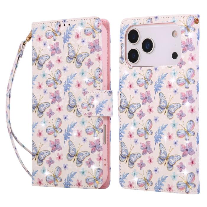 Bild 1, iPhone 17 Pro Max Fodral RFID Läder Fjärilar / Blommor