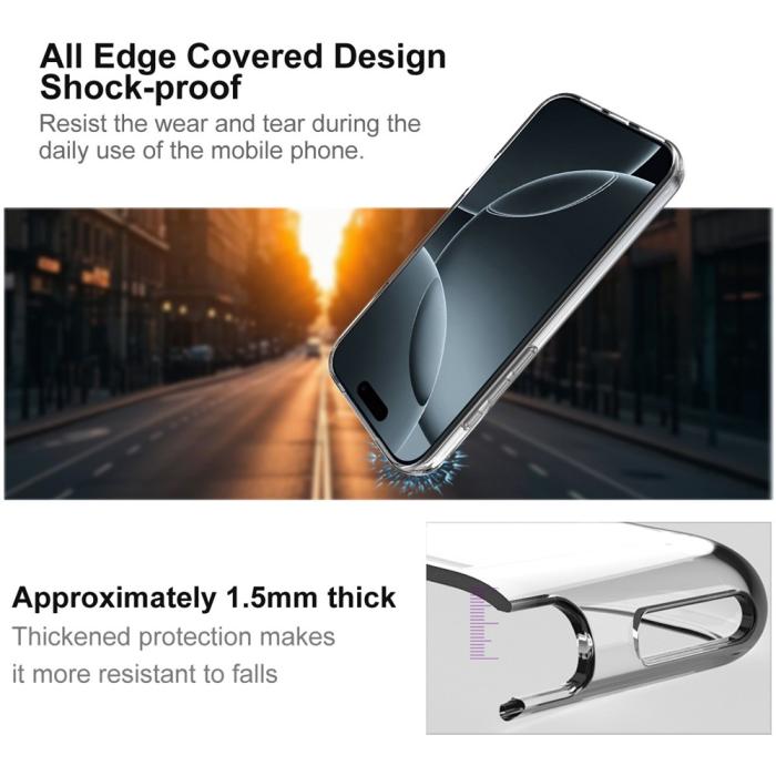 Bild 4, IMAK iPhone 17 Pro Max Skal Soft TPU Transparent