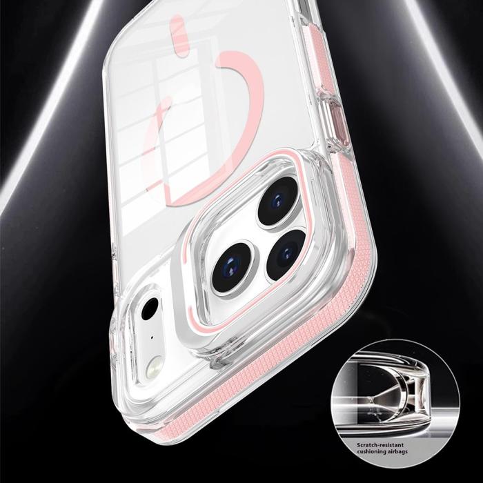 Bild 5, iPhone 17 Pro Max Skal MagSafe Kickstand Transparent / Rosa