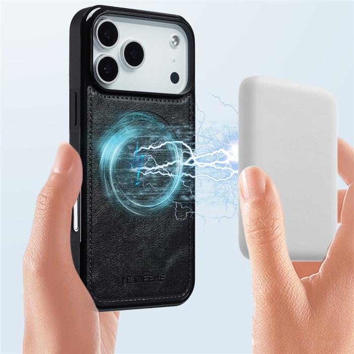 Bild 4, LC.IMEEKE iPhone 17 Pro Max Skal MagSafe Läder Svart