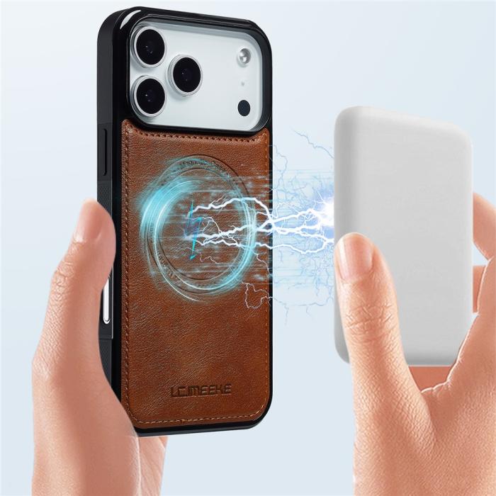 Bild 4, LC.IMEEKE iPhone 17 Pro Max Skal MagSafe Läder Brun